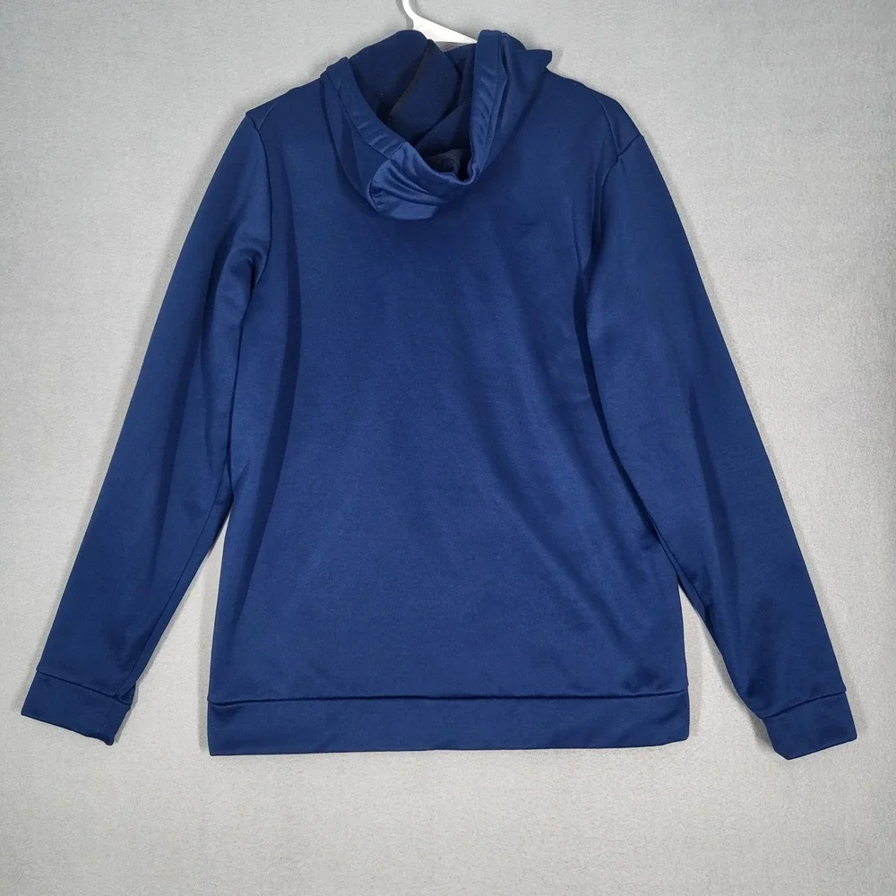 Nike Hoodie Mens Medium Blue Dri-FIT Pullover‎ Sweatshirt Graphic Logo